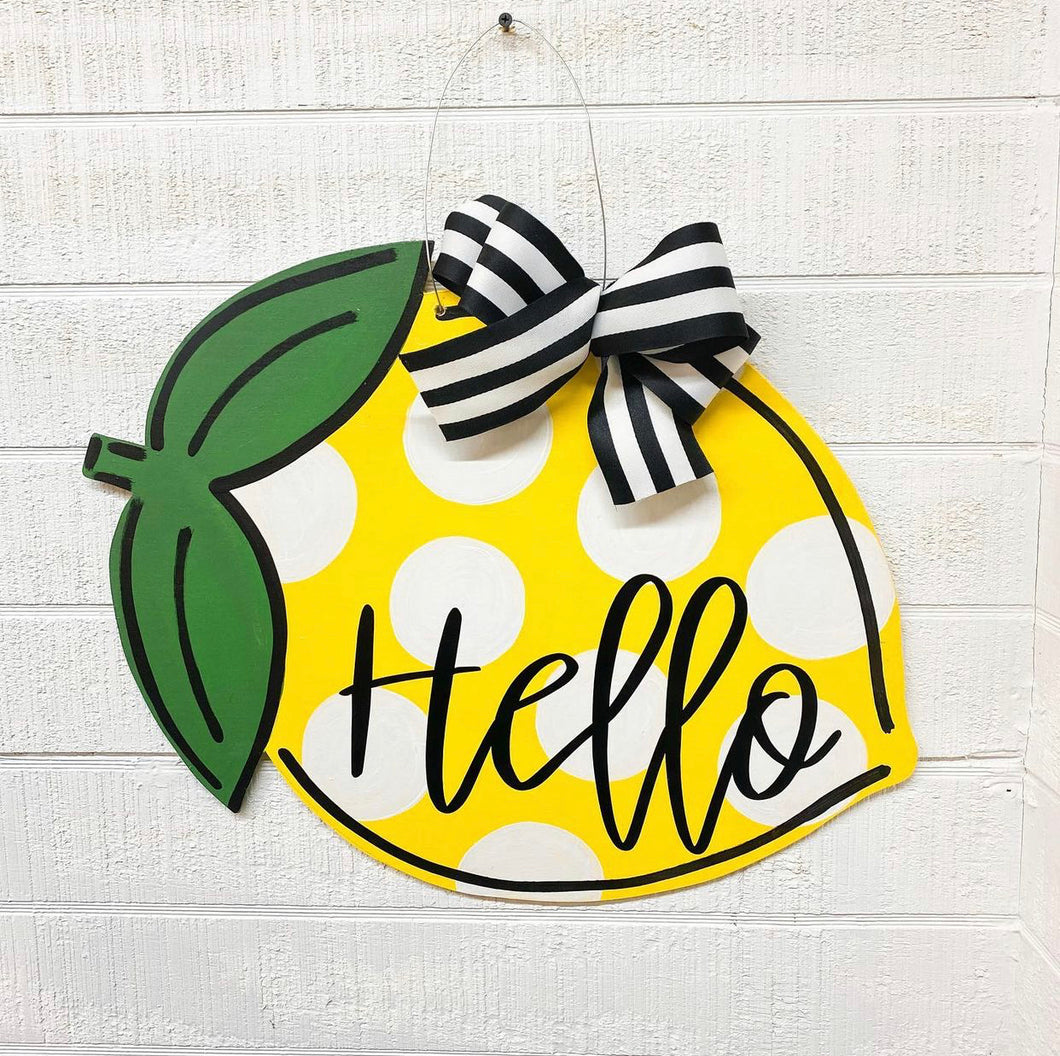 Lemon Hello Door Hanger